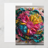 最大主義印刷可能折曲抽象芸術 カラフル 招待状 (正面/裏面)