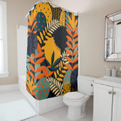 最大主義抽象芸術カラフルパターン シャワーカーテン (インサイチュ)