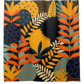 最大主義抽象芸術カラフルパターン シャワーカーテン (正面)