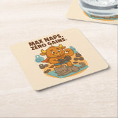 最大昼寝ゼロゲインおもしろい- Bullio Gym Cat スクエアペーパーコースター (アングル)