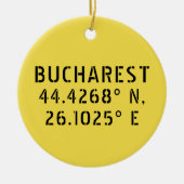 最大緯度経度のカスタマイズ可能 セラミックオーナメント (正面)