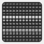 最大12個のロ違うゴまたはアップロードされた画像 スクエアシール (正面)