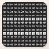 最大12個のロ違うゴまたはアップロードされた画像 スクエアペーパーコースター (正面)