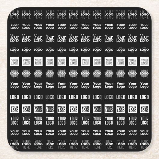 最大12個のロ違うゴまたはアップロードされた画像 スクエアペーパーコースター (正面)