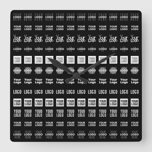 最大12個のロ違うゴまたはアップロードされた画像 スクエア壁時計 (正面)