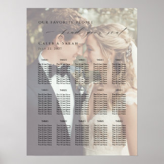 最大15テーブルまでのモダンな写真付き座席表 ポスター