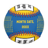 最大3枚の画像と色、野球カスタム 野球ボール (裏面)