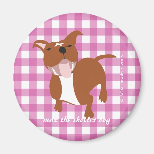 最大 |ピンクジンガム2 1/4インチラウンドマグネット マグネット (正面)