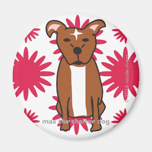 最大 |熱帯レッドラウンドマグネット マグネット (正面)