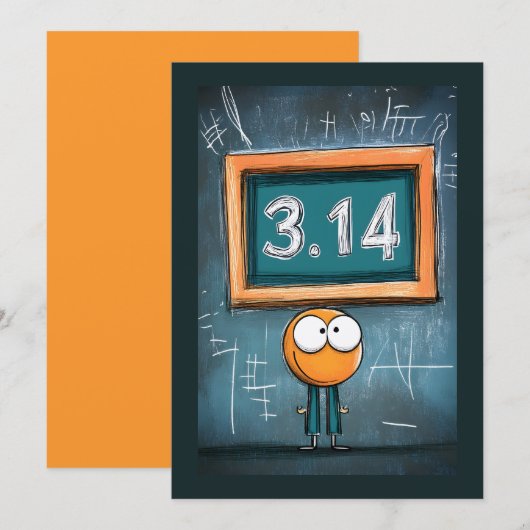 最大Piまでチョーク： 3.14ギークモード有効化 招待状 (正面/裏面)