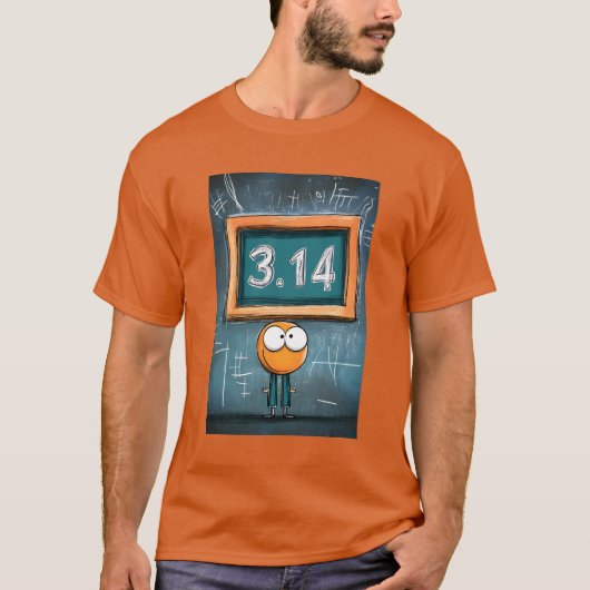 最大Piまでチョーク： 3.14ギークモード有効化 Tシャツ (正面)