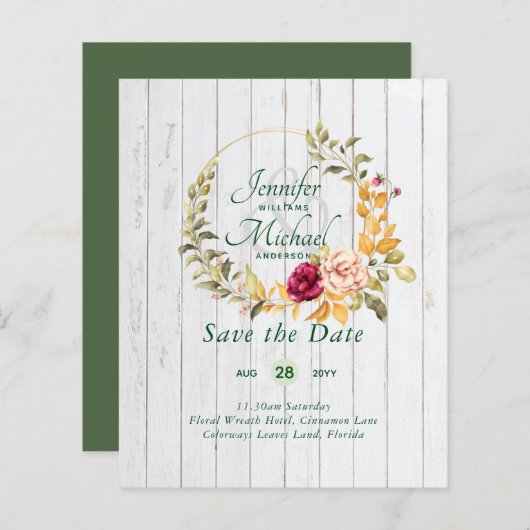 最安値の保存日付フローラリース予算 (正面/裏面)