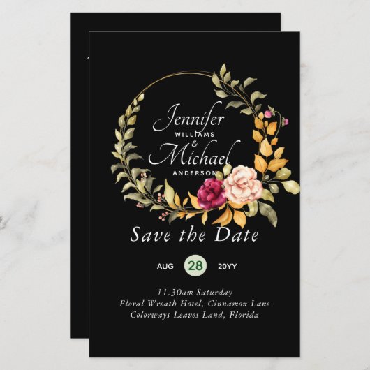 最安値の保存日付フローラリース予算 (正面/裏面)