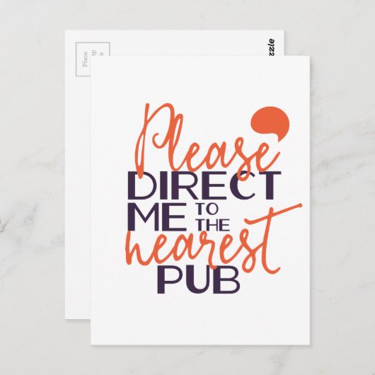 最寄おもしろいりのパブに案内して下さい ポストカード (正面/裏面)