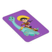 最小およびクローバー | ハッピー女性のカーボーイ&ブロントサウルスライド マグネット (右側)