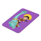 最小およびクローバー | ハッピー女性のカーボーイ&ブロントサウルスライド マグネット (左側)