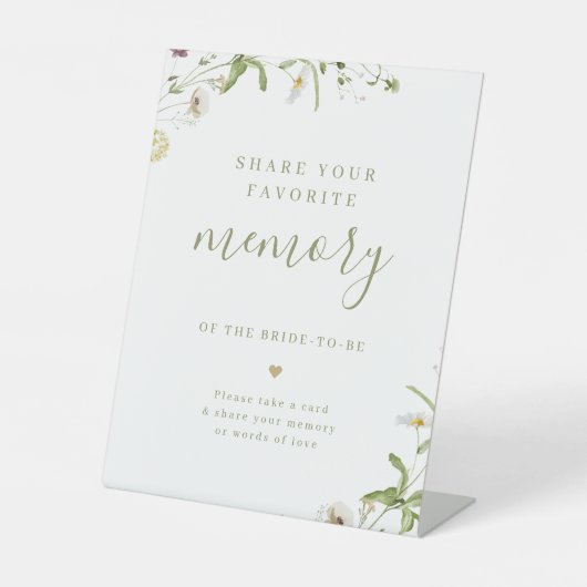 最小の緑のシェア 記憶のブライダルシャワー 台座サイン (正面)