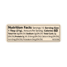 最小の線状蜂蜜の栄養ファクト食品