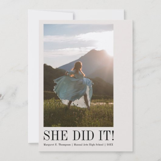 最小クラシック写真卒業 案内状 (正面)