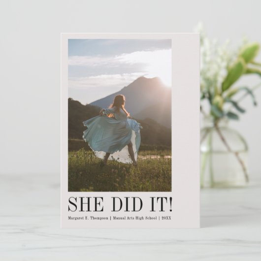 最小クラシック写真卒業 案内状 (スタンド正面)