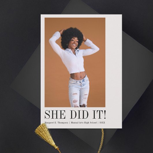 最小クラシック写真卒業 案内状