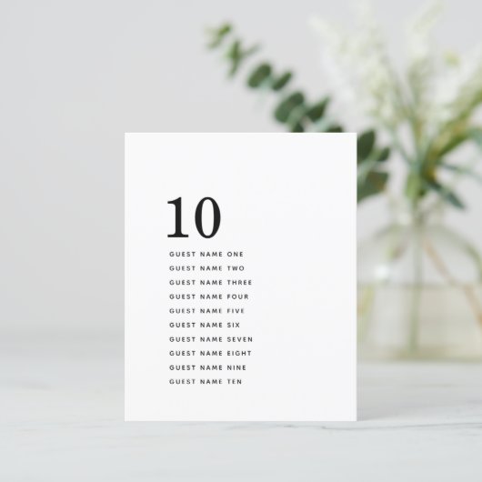 最小シンプル値のゲスト名テーブル番号 (スタンド正面)