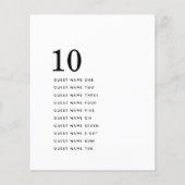 最小シンプル値のゲスト名テーブル番号 (裏面)