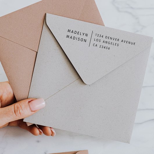 最小モダンアドレスと名前 セルフインキングスタンプ