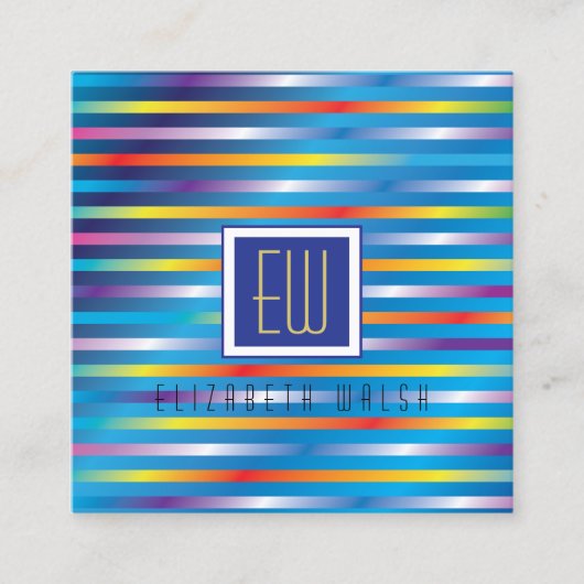 最小モダングラデエレガントーション線デザインSq スクエア名刺 (正面)