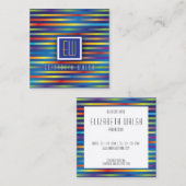 最小モダングラデーショエレガントン線デザイン-2 スクエア名刺 (正面/裏面)