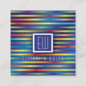 最小モダングラデーショエレガントン線デザイン-2 スクエア名刺 (正面)