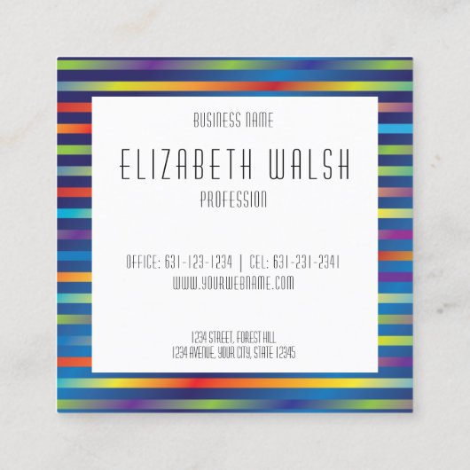 最小モダングラデーショエレガントン線デザイン-2 スクエア名刺 (裏面)