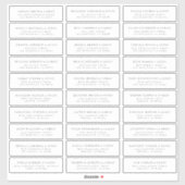 最小モダンゲスト名エレガントのアドレス シール (シート)