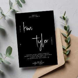 最小モダン名スクリプト結婚の 招待状