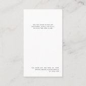 最小モダン白黒サロン価格表スパ 名刺 (裏面)