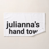 最小モダン白黒名とラベル バスタオルセット (ハンドタオル)