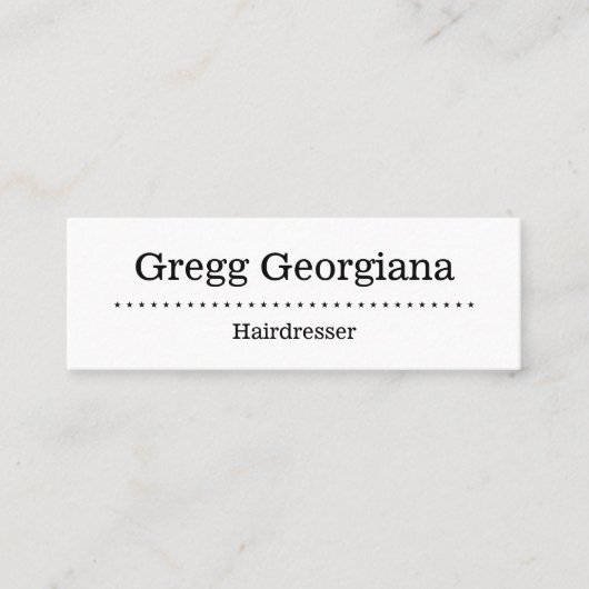 最小主義およびシンプルな美容院の名刺 スキニー名刺 (正面)