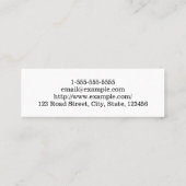 最小主義およびシンプルな美容院の名刺 スキニー名刺 (裏面)