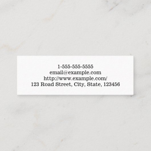 最小主義およびシンプルな美容院の名刺 スキニー名刺 (裏面)