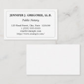 最小主義および基本的な公共の公証人の名刺 名刺 (正面/裏面)