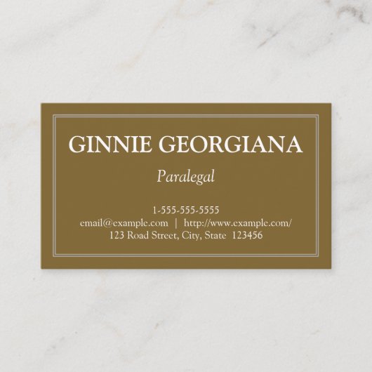 最小主義および明白なパラリーガルの名刺 名刺 (正面)