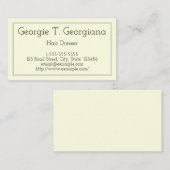 最小主義および明白な毛のドレッサーの名刺 名刺 (正面/裏面)