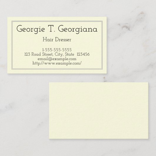 最小主義および明白な毛のドレッサーの名刺 名刺 (正面/裏面)