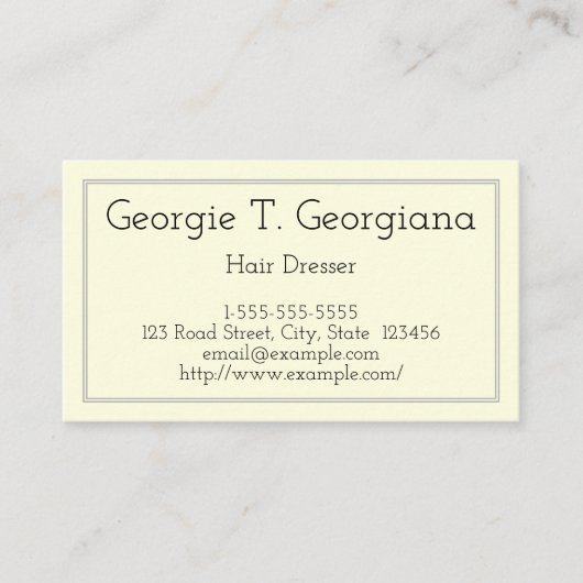 最小主義および明白な毛のドレッサーの名刺 名刺 (正面)