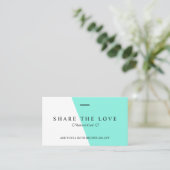 最小主義のきれいで明るいティール（緑がかった色）のタイプエラーの紹介 名刺 (スタンド正面)