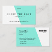 最小主義のきれいで明るいティール（緑がかった色）のタイプエラーの紹介 名刺 (正面/裏面)