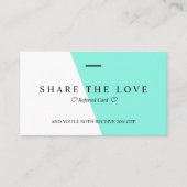 最小主義のきれいで明るいティール（緑がかった色）のタイプエラーの紹介 名刺 (正面)