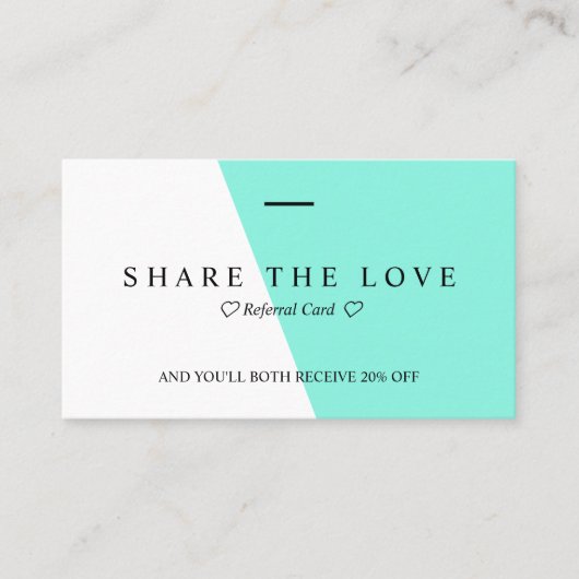 最小主義のきれいで明るいティール（緑がかった色）のタイプエラーの紹介 名刺 (正面)