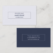 最小主義のきれいで青いフレームのコンサルタント 名刺 (正面/裏面)