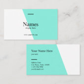 最小主義のきれいなティール(緑がかった色)のタイプエラーの名刺 名刺 (正面/裏面)